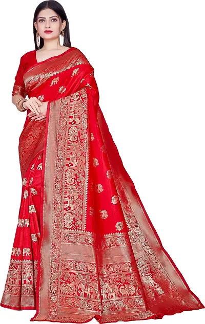 Elegant Art Silk Saree with Blouse piece