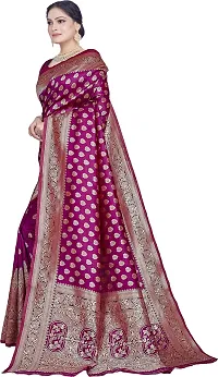 Elegant Purple Silk Blend Saree with Blouse piece-thumb3