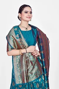 Elegant Blue Cotton Blend Saree with Blouse piece-thumb3