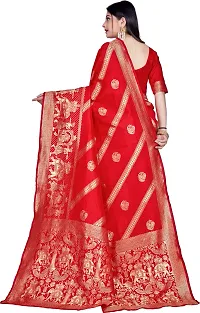 Elegant Red Art Silk Saree with Blouse piece-thumb1