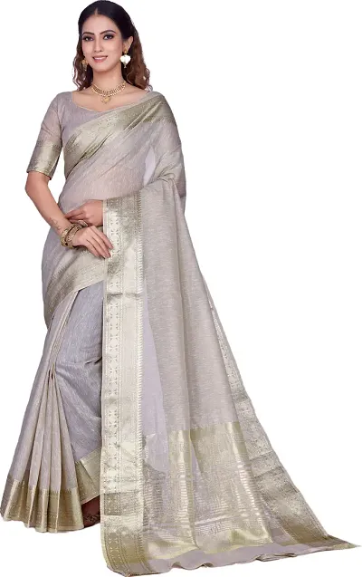 Elegant Linen Saree with Blouse piece