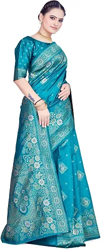 Elegant Light Green Art Silk Saree with Blouse piece-thumb4