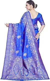 Elegant Blue Art Silk Saree with Blouse piece-thumb1