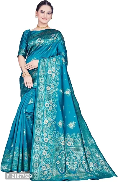 Elegant Light Green Art Silk Saree with Blouse piece-thumb0