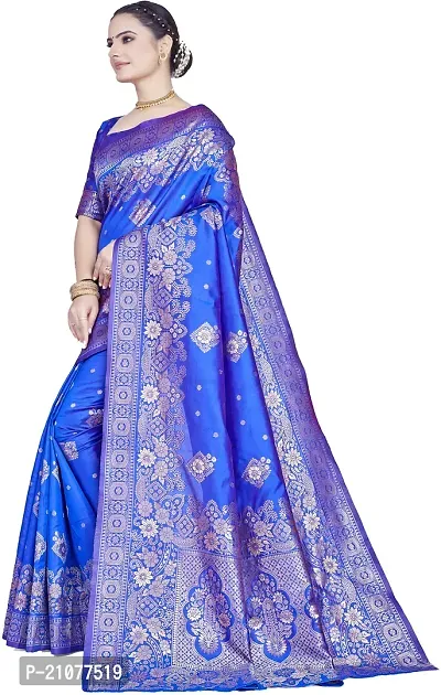 Elegant Blue Art Silk Saree with Blouse piece-thumb4