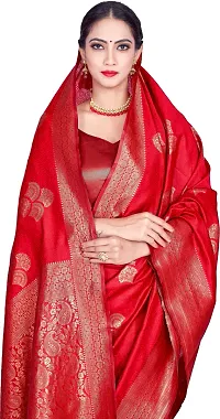 Elegant Red Art Silk Saree with Blouse piece-thumb2