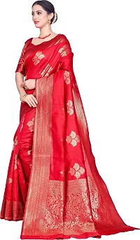 Elegant Red Art Silk Saree with Blouse piece-thumb3