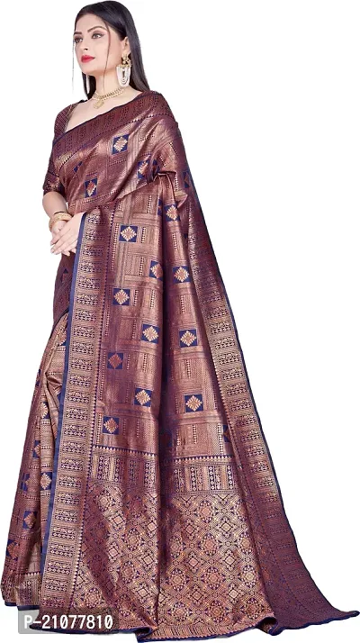 Elegant Blue Art Silk Saree with Blouse piece-thumb4