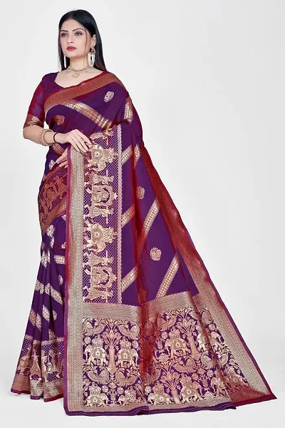 Elegant Silk Blend Saree with Blouse piece