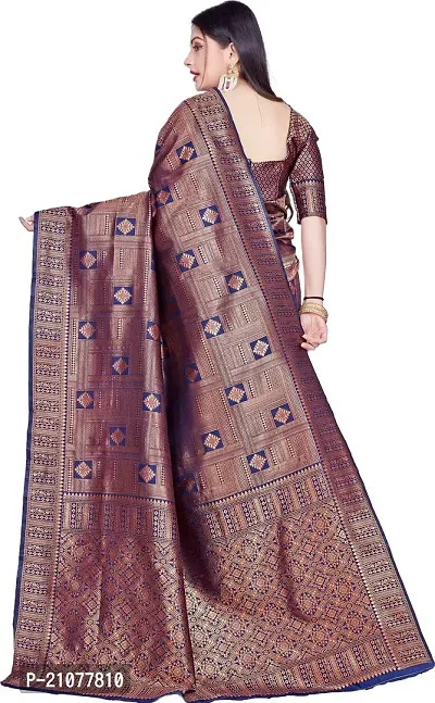 Elegant Blue Art Silk Saree with Blouse piece-thumb2