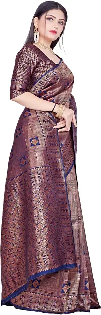 Elegant Blue Art Silk Saree with Blouse piece-thumb4