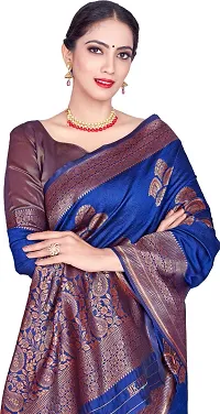 Elegant Blue Art Silk Saree with Blouse piece-thumb2