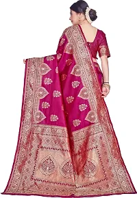 Elegant Purple Silk Blend Saree with Blouse piece-thumb1