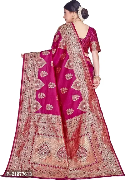 Elegant Purple Silk Blend Saree with Blouse piece-thumb2