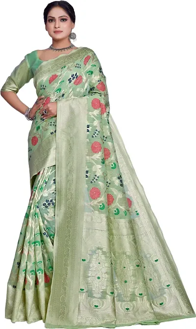 Hot Selling Linen Saree with Blouse piece 