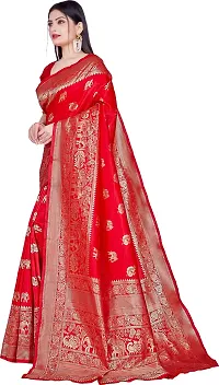 Elegant Red Art Silk Saree with Blouse piece-thumb3