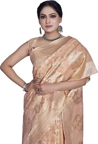 Elegant Orange Linen Saree with Blouse piece-thumb2