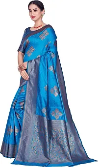 Elegant Blue Art Silk Saree with Blouse piece-thumb3