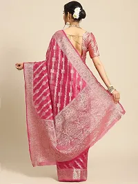 Elegant Pink Net Saree with Blouse piece-thumb1