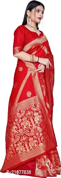 Elegant Red Art Silk Saree with Blouse piece-thumb5