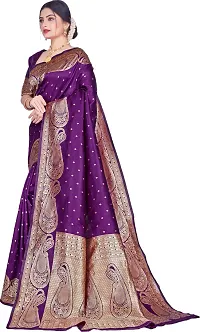 Elegant Purple Silk Blend Saree with Blouse piece-thumb3