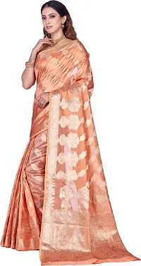 Elegant Orange Organza Saree with Blouse piece-thumb3