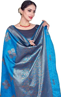 Elegant Blue Art Silk Saree with Blouse piece-thumb2