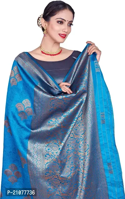 Elegant Blue Art Silk Saree with Blouse piece-thumb3