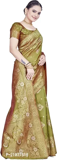 Elegant Dark Green Art Silk Saree with Blouse piece-thumb5