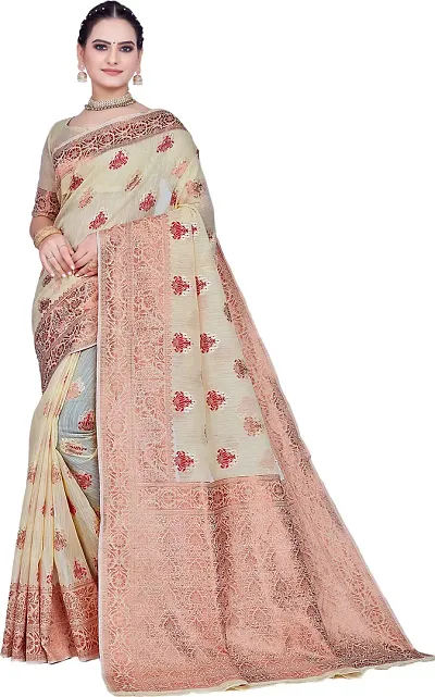 Must Have Linen Saree with Blouse piece 