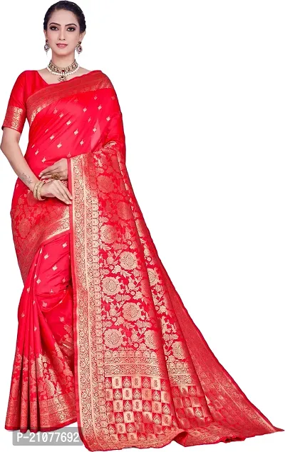 Elegant Pink Art Silk Saree with Blouse piece