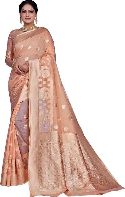 Elegant Linen Saree with Blouse piece