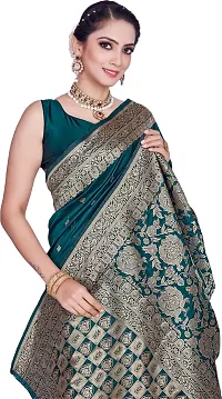 Elegant Dark Green Art Silk Saree with Blouse piece-thumb3