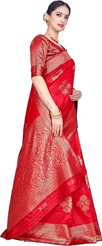 Elegant Red Art Silk Saree with Blouse piece-thumb4