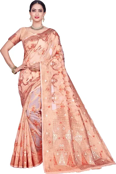 Elegant Linen Saree with Blouse piece