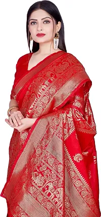 Elegant Red Art Silk Saree with Blouse piece-thumb4