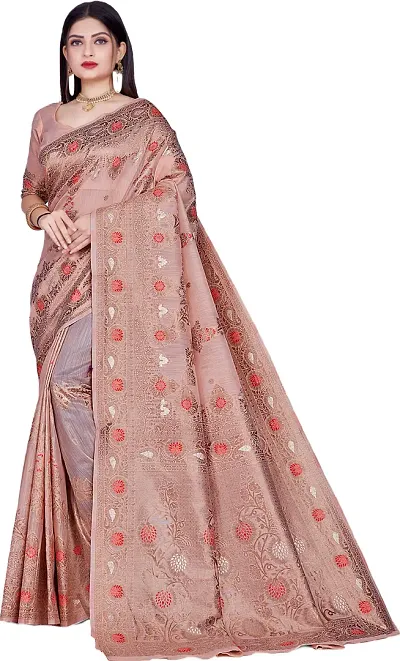 Elegant Silk Blend Saree with Blouse piece