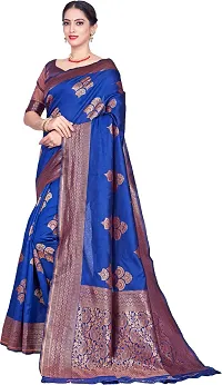 Elegant Blue Art Silk Saree with Blouse piece-thumb3