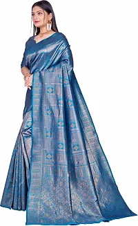 Elegant Blue Art Silk Saree with Blouse piece-thumb3