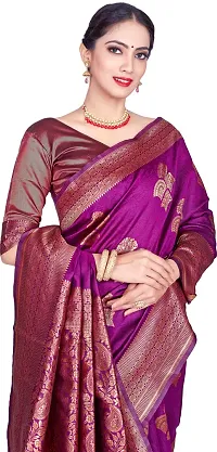 Elegant Magenta Art Silk Saree with Blouse piece-thumb2