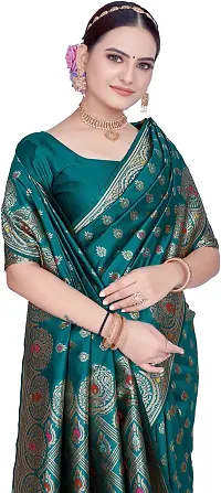 Elegant Light Green Art Silk Saree with Blouse piece-thumb2