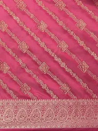 Elegant Pink Net Saree with Blouse piece-thumb4