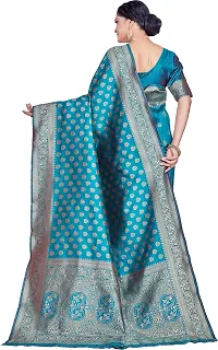 Elegant Light Green Silk Blend Saree with Blouse piece-thumb1