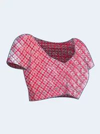 Elegant Pink Net Saree with Blouse piece-thumb2