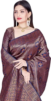 Elegant Blue Art Silk Saree with Blouse piece-thumb2