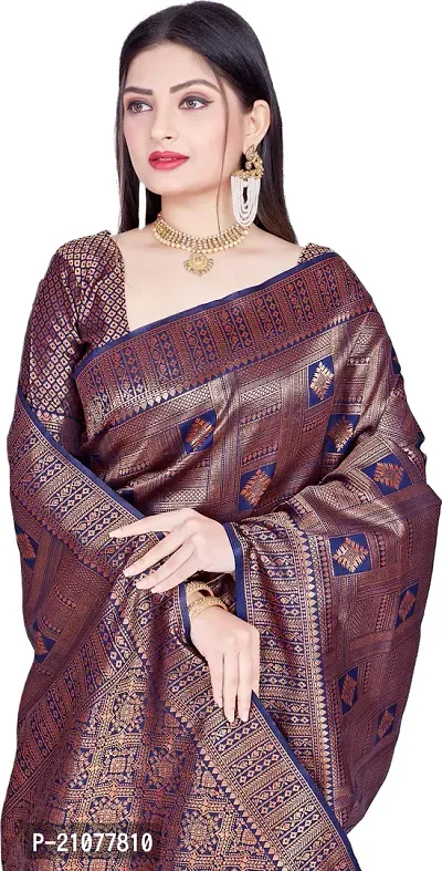 Elegant Blue Art Silk Saree with Blouse piece-thumb3