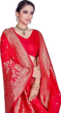 Elegant Pink Art Silk Saree with Blouse piece-thumb2