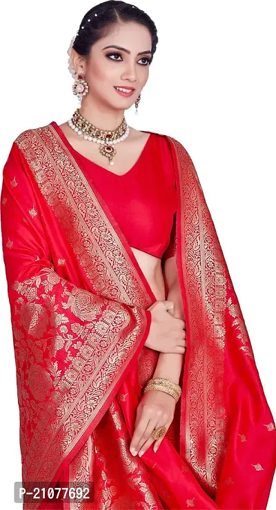 Elegant Pink Art Silk Saree with Blouse piece-thumb3