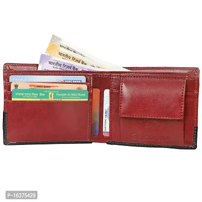 Goldalpha Men Casual, Ethnic,Evening/Party,Formal,Travel,Trendy Maroon Artificial Leather Wallet/Purse-thumb4