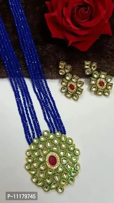 Beautiful Stone Long Kundan Set For Women-thumb0